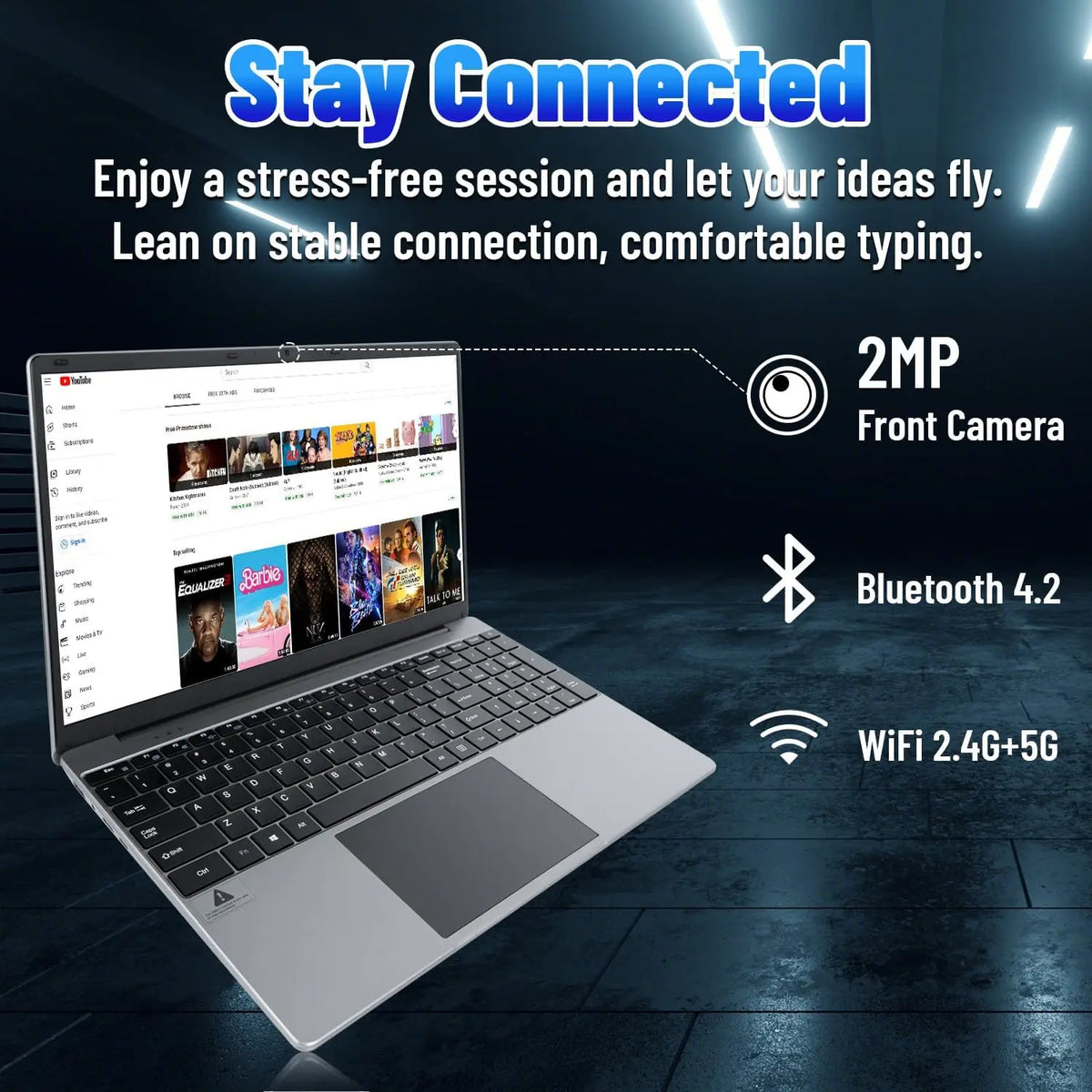 AEEZO 15.6 Inch Laptop Windows 11 Notebook 16G RAM 512GB SSD Quad-Core Intel Celeron N5095 Processors FHD IPS 1920x1080 Display