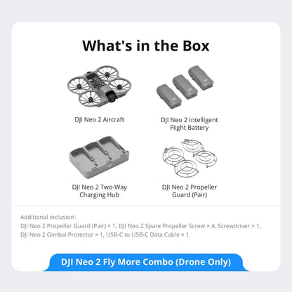 DJI Neo 2 Fly More Combo (Drone Only), 4K Drone With Camera, Foldable Mini Drone with Obstacle Avoidance, Palm Landing, Gesture Control, ActiveTrack Follow, 3 Batteries