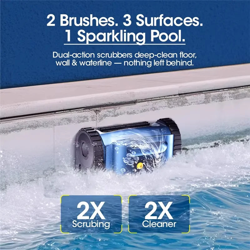 Seauto Pool Vacuum,3 Modes for In/Above-Ground Pools Up to 2150 Sq. Ft., Lasts Up to 150 Mins,Wall Climbing,180W Brushless Motor
