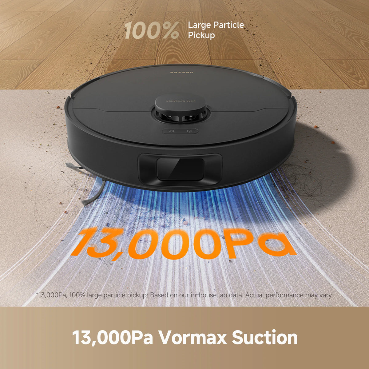 Refurbished Dreame GoVac 300 Robot Vacuum and Mop, 13000Pa Suction, Pet Hair Capets Friendly, Self-Emptying with 5L Dust Bag, LDS Mapping, App & Voice Control, Black