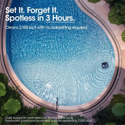 Seauto Pool Vacuum,3 Modes for In/Above-Ground Pools Up to 2150 Sq. Ft., Lasts Up to 150 Mins,Wall Climbing,180W Brushless Motor
