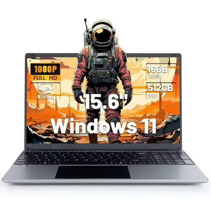 AEEZO 15.6 Inch Laptop Windows 11 Notebook 16G RAM 512GB SSD Quad-Core Intel Celeron N5095 Processors FHD IPS 1920x1080 Display