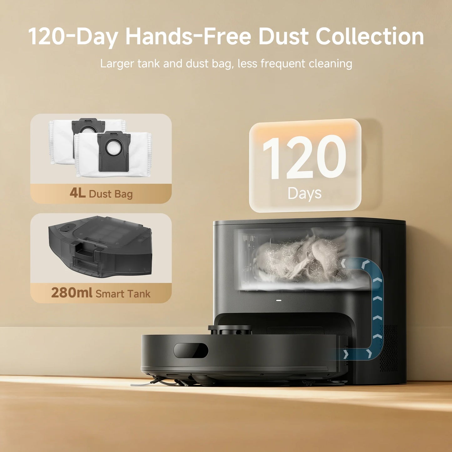 DREAME C30 Plus Robot Vacuum and Mop Cleaner, 19000Pa Suction, Self-Emptying Robot Vacuum, Pet Hair Anti-Tangle, Carpet Detection Boost ,LiDAR Navigation,No-Go Zones, Smart App&Voice Control, Black
