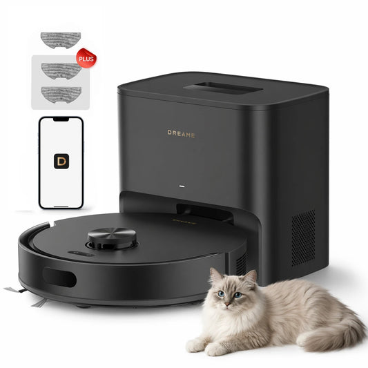 DREAME C30 Plus Robot Vacuum and Mop Cleaner, 19000Pa Suction, Self-Emptying Robot Vacuum, Pet Hair Anti-Tangle, Carpet Detection Boost ,LiDAR Navigation,No-Go Zones, Smart App&Voice Control, Black