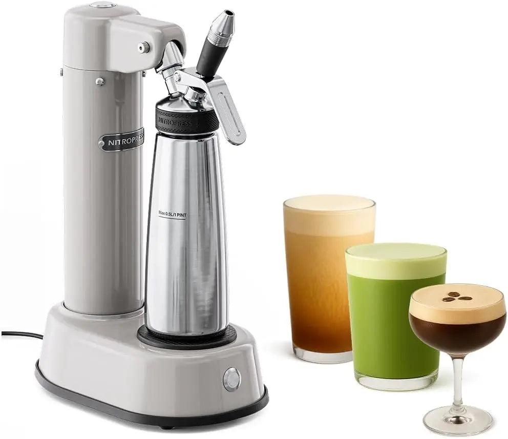 Electric Nitro Cold Brew Coffee & Cocktail Maker Machine, Air-Powered Nitrogen Infuser for Coffee, Matcha, Cocktails and Drinks