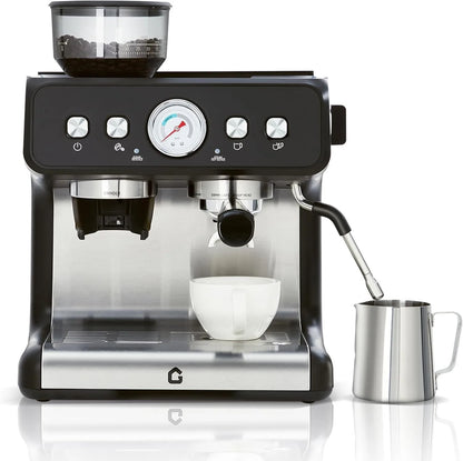 Stainless Steel Espresso Machine with Grinder 20 Bar ＆ 2.8l Removable Tank