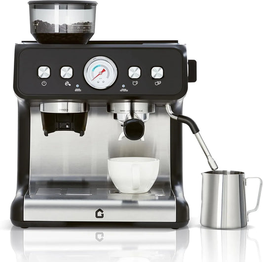 Stainless Steel Espresso Machine with Grinder 20 Bar ＆ 2.8l Removable Tank