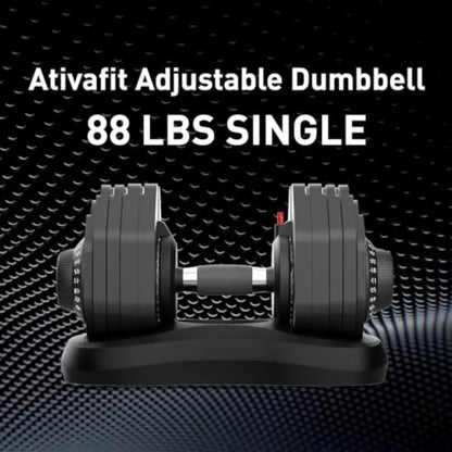 Adjustable Dumbbells Set of 2, 88LB Quick Adjust Free Weights with Double Safety Lock Anti-Slip Steel Handle, Space Saving Home