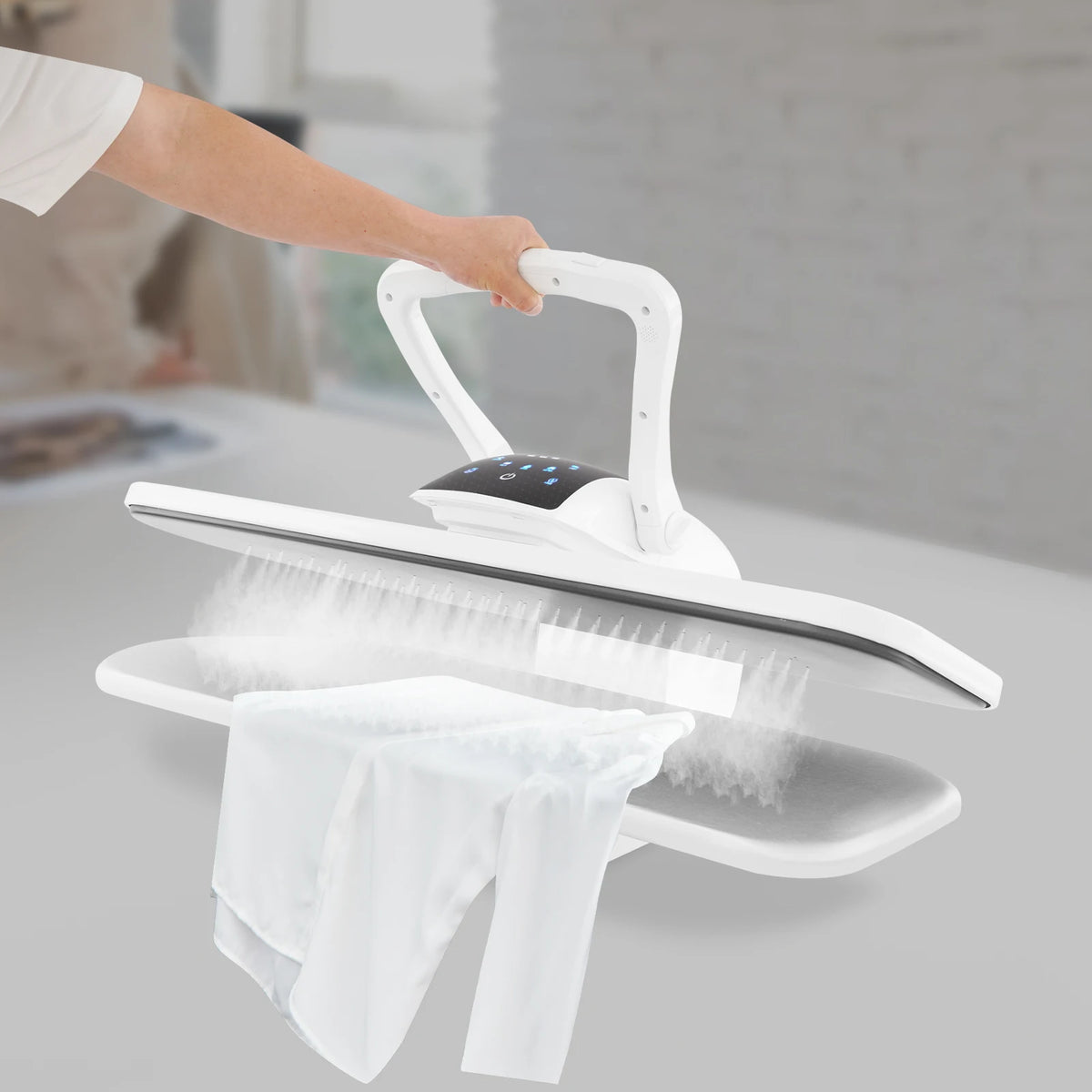 Professional Steam Iron Press 5 Fabric Mode Intelligent Steam Press Desktop Garment Steam Press Iron Household Ironing Equipment for Home Apparel Shop Curtain Sheet