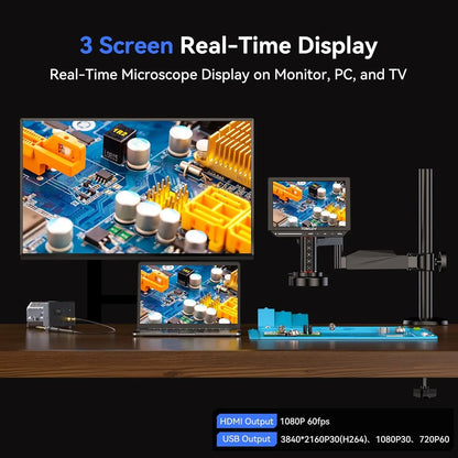 TOMLOV 4K Digital Microscope Autofocus 2000X 8" TM4K-AF Flex Arm HDMI Electronics Soldering Microscope for Mobile Phone Repair