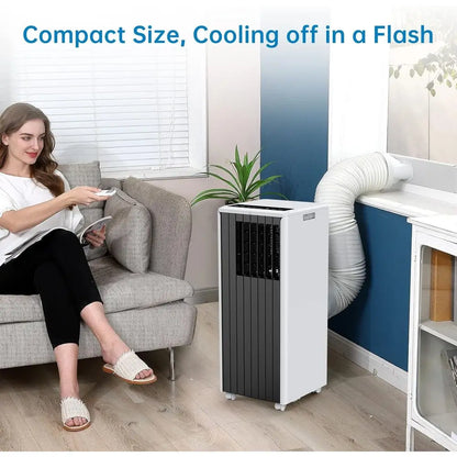 Efficient 8000 BTU Portable Air Conditioner: Quiet Cooling for 350 Sq. Ft., Sleep Mode, 3-in-1 Unit with Remote and 24H Timer, B