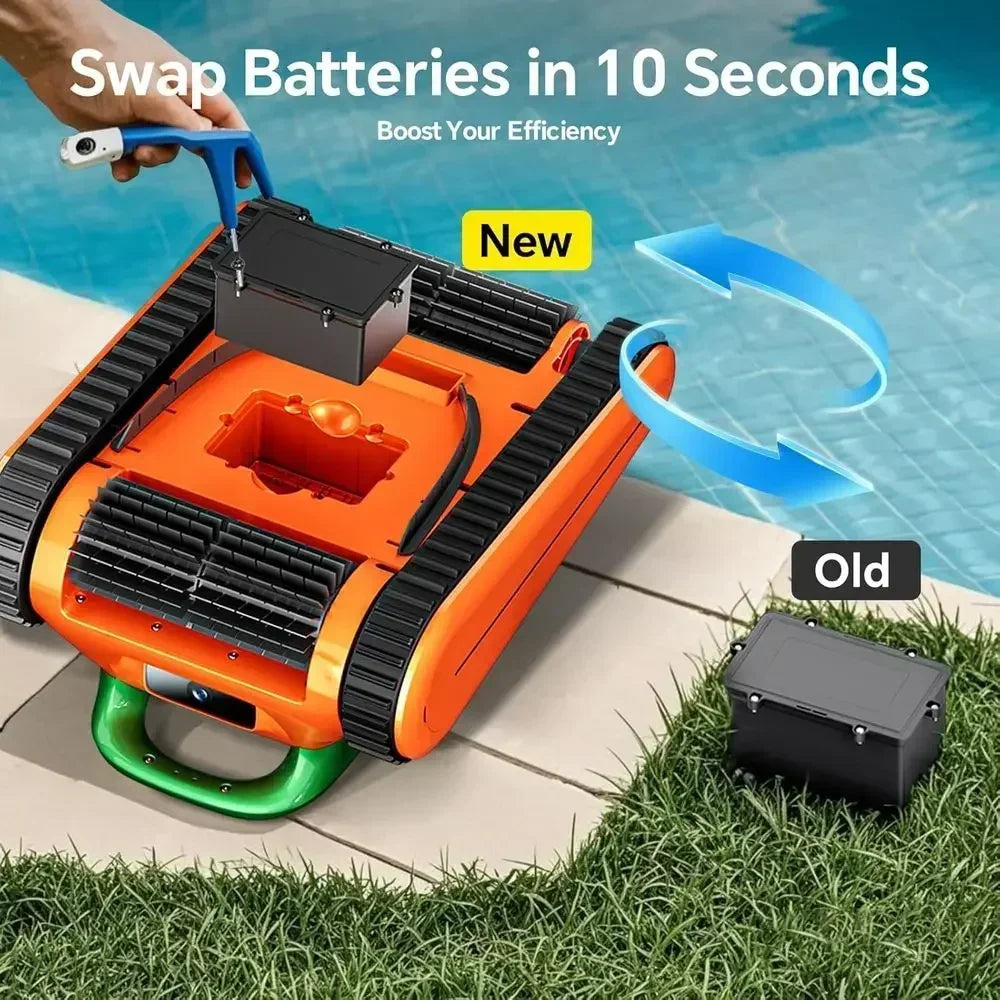 Automatic Pool Vacuum Cleaner: 180W Motor, 45,000Pa Suction, Wall Climbing, Sonar-Guided Robot for Inground and Above-Ground Poo