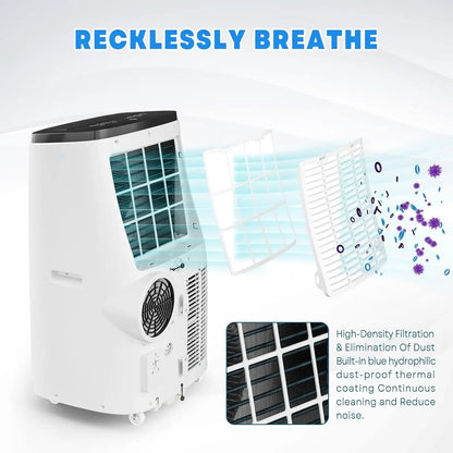 14000 BTU Portable Air Conditioner - 3-in-1 AC with Fan & Dehumidifier - Quiet, Energy Efficient, LED Display, Remote, 24H Timer, Window Kit - Cools Rooms up to 750 sq ft