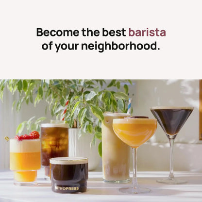Electric Nitro Cold Brew Coffee & Cocktail Maker Machine, Air-Powered Nitrogen Infuser for Coffee, Matcha, Cocktails and Drinks