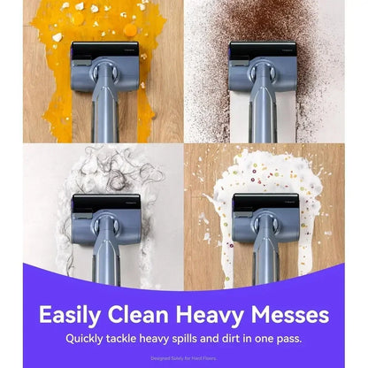 Self-Cleaning Vacuum Mop, Wet Dry Cleaner for Hard Floors, Ideal for Families with Kids and Pets (Renewed)