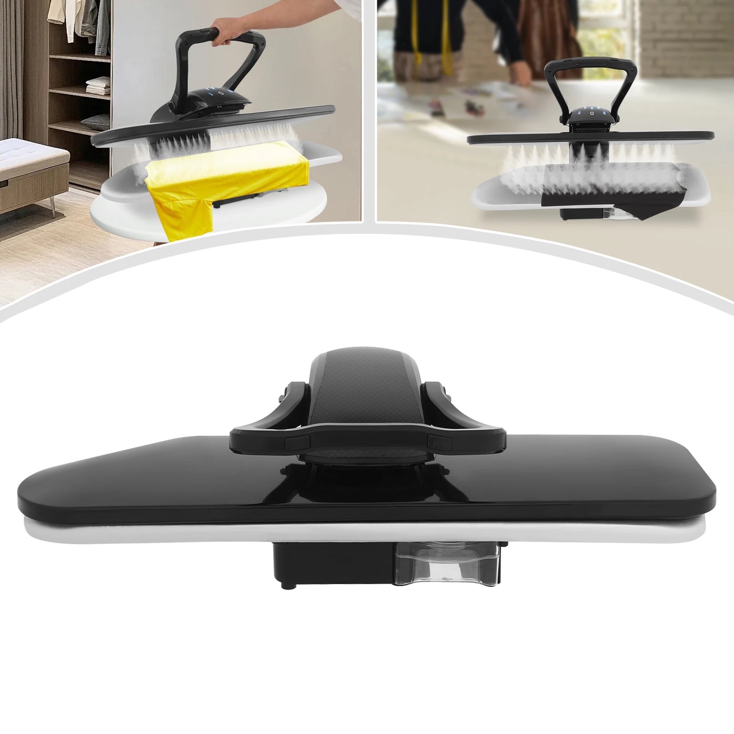 1600W Steam Iron Press, Intelligent Steam Press with LCD Screen & 5 Fabric Settings for Nylon Silk Wool Cotton Linen