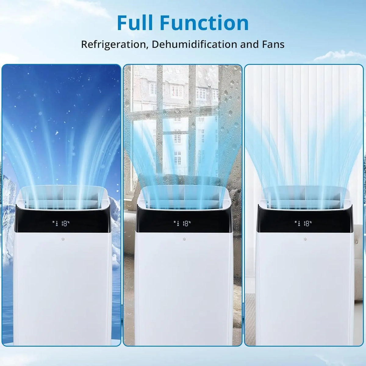 14000 BTU Portable Air Conditioners, 3-in-1 Portable AC for Home Office Bedroom, Cool, Dry and Fan Modes, Remote Control, 24H Timer, Window Kit, Up to 750 Sq.Ft