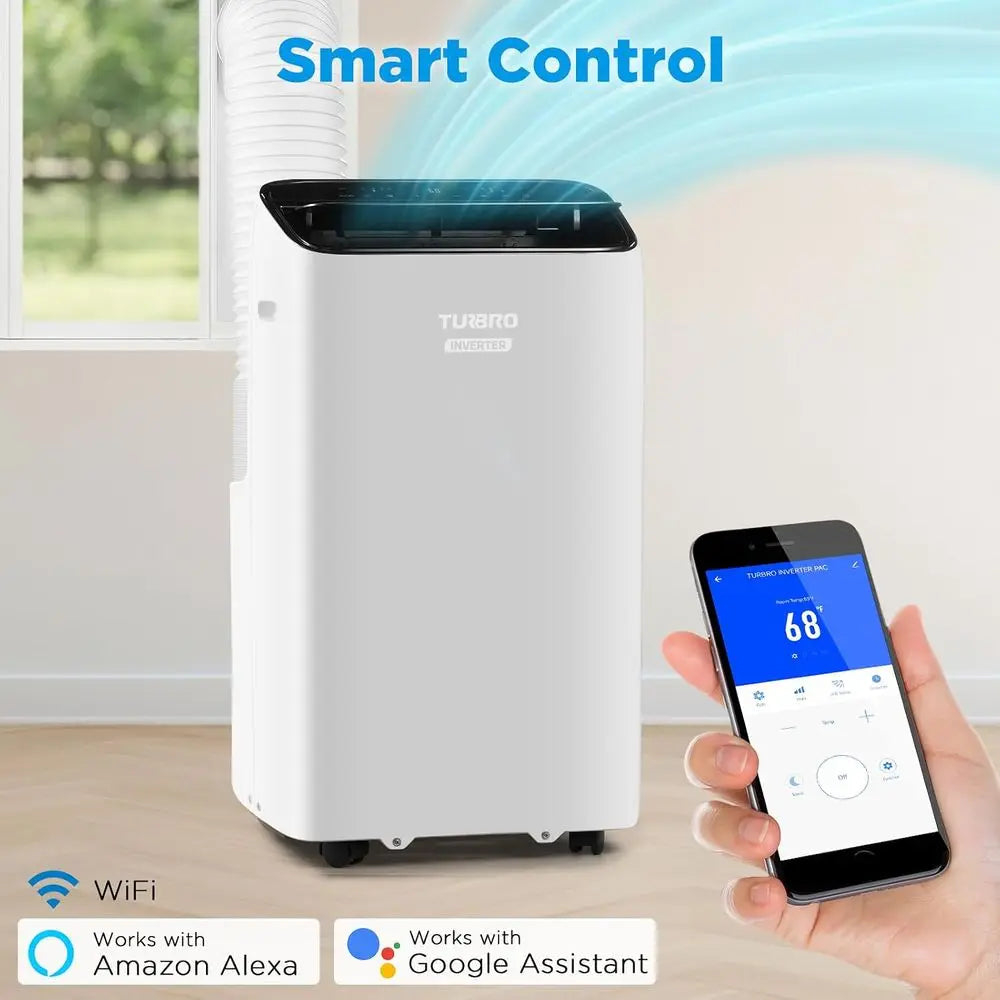 14,000 BTU Portable Air Conditioner, High Efficiency, Quiet, Cools 600 Sq. Ft., Remote & Wi-Fi Enabled