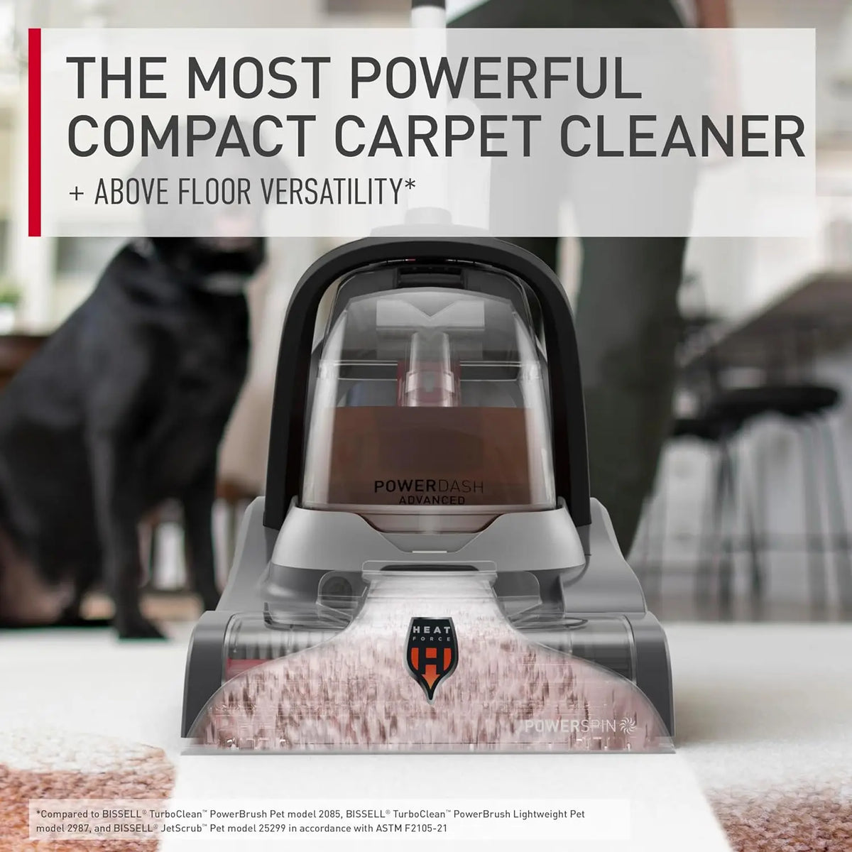 PowerDash Pet Advanced Compact Carpet Cleaner Machine with Above Floor Cleaning, Lightweight Carpet Shampooer Machine, Pair