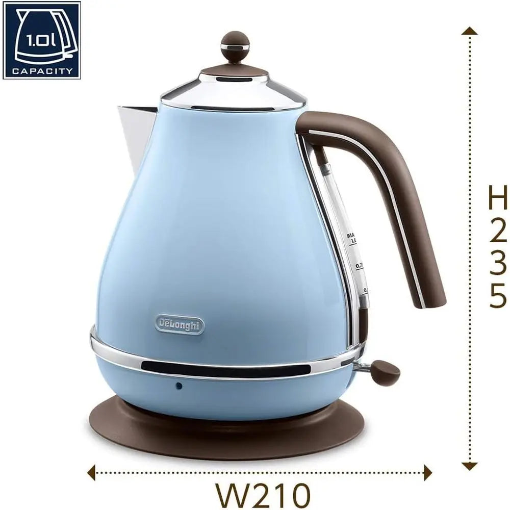 Electric kettle (1.0L)「ICONA Vintage Collection」KBOV1200J-AZ (Azzurro Blue)【Japan Domestic genuine products】