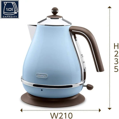 Electric kettle (1.0L)「ICONA Vintage Collection」KBOV1200J-AZ (Azzurro Blue)【Japan Domestic genuine products】