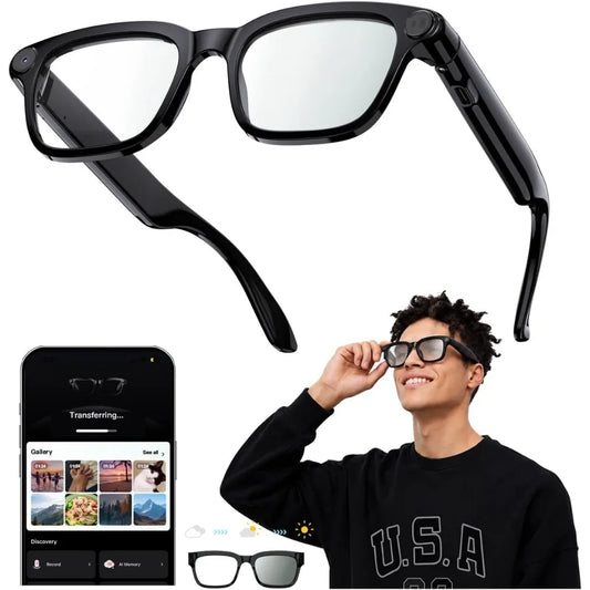 Smart Glasses for HD Video, Photo, and Audio Capture with AI Translation and Object Recognition