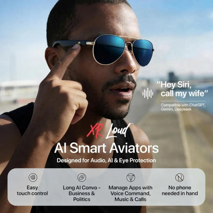 Bluetooth Polarized AI Sunglasses, Voice-to-Content, UV400 Protection, Anti-Bluelight for Various Activities