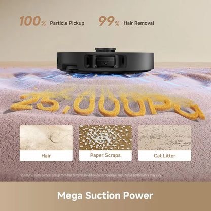 L40 Ultra Gen 2 Robot Vacuum and Mop with 25,000Pa Suction, Exble Side Brush and Mop, All-in-One Sel-Emptying & Cleaning Dock, V