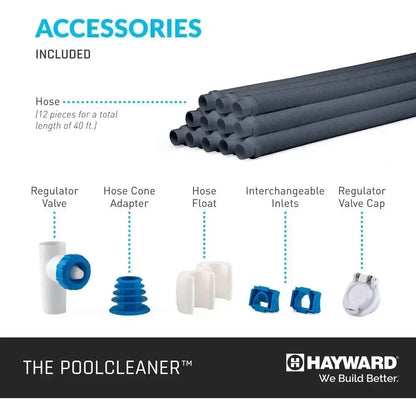 Automatic Suction Pool Vacuum Cleaner for In-Ground Pools up to 20X40 ft, Hose Included, Gray