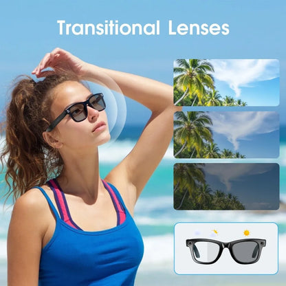 Smart Glasses for Travel: 8MP Camera, Real-Time Translation, Waterproof, Object Recognition
