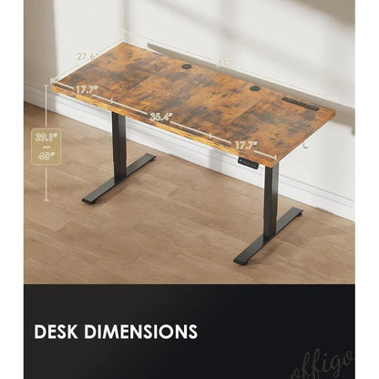 71 Inch Executive Electric Standing Desk, Height Adjustable Desk with Power Outlet & 1.38" Thick 3-Piece Desktop, Sit Stand Comp