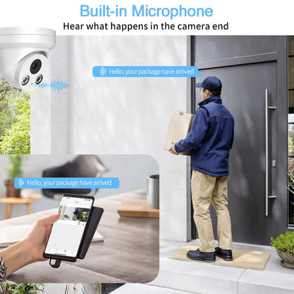 16CH 4K NVR Kit H.265 AI In/Outdoor Turret Security Camera System 8MP POE IP Camera Video Surveillance Set MIC Full Color Night