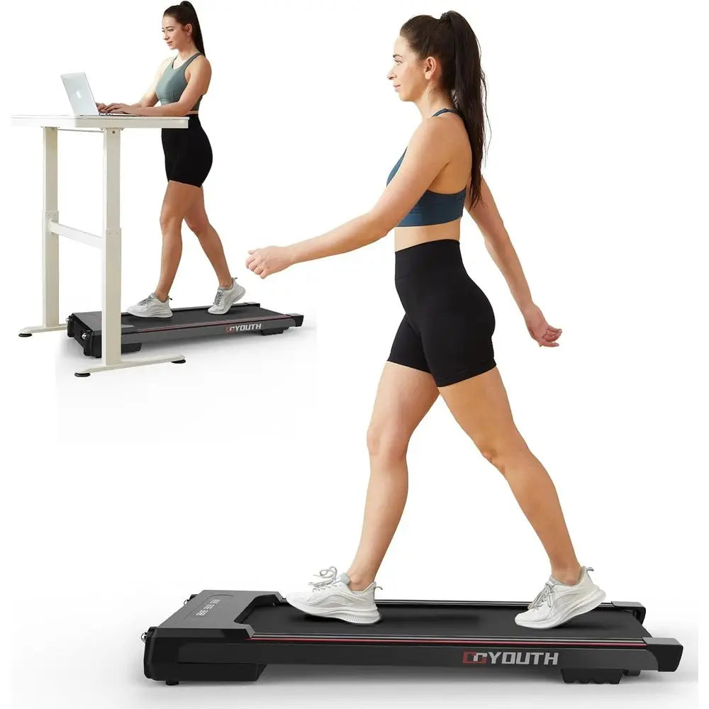 Compact Wide Belt Treadmill: 2.25HP, 300 lbs Capacity, Shock-Absorbing, with Remote Control