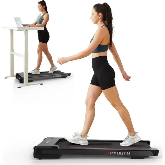 Compact Wide Belt Treadmill: 2.25HP, 300 lbs Capacity, Shock-Absorbing, with Remote Control