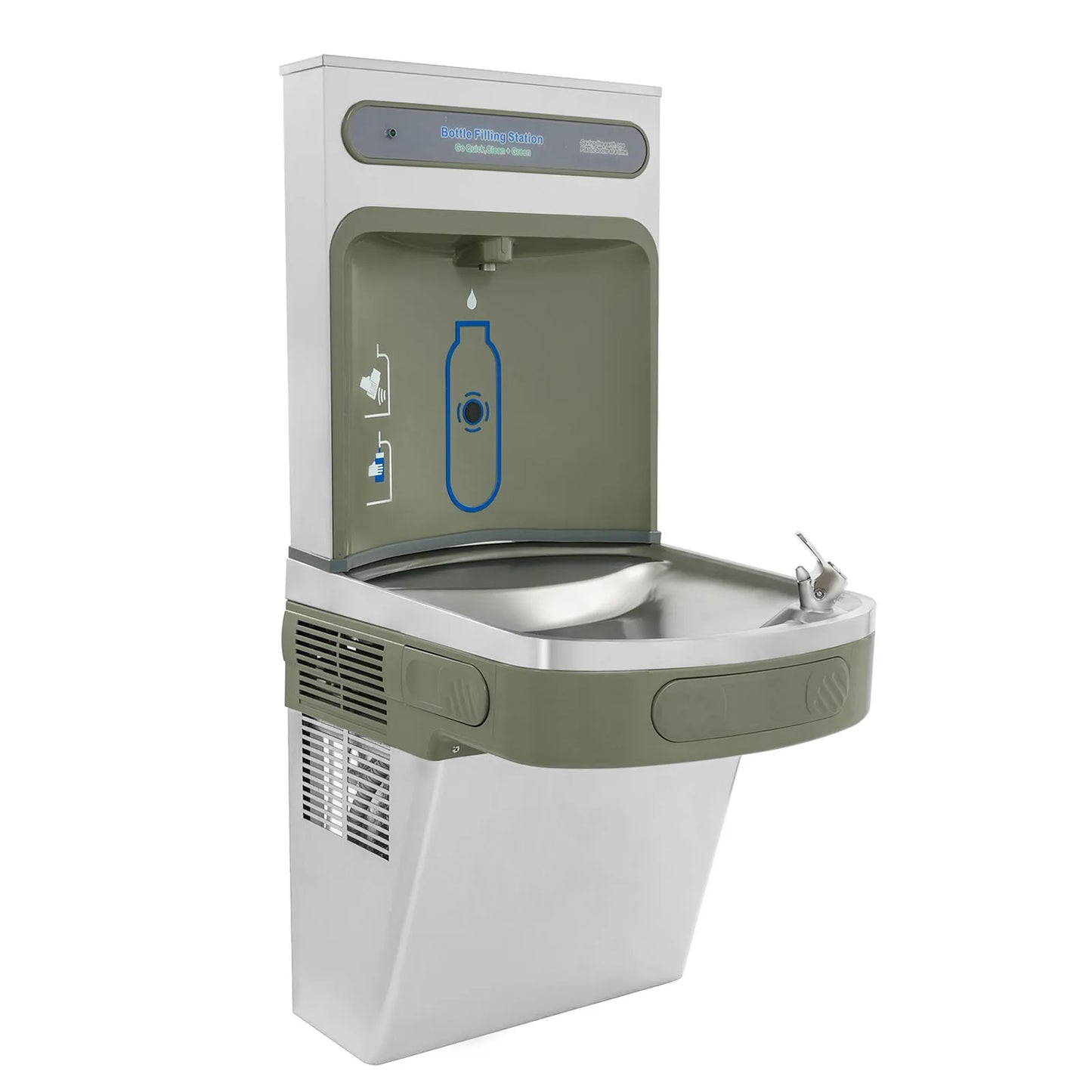 Wall Mounted Bottle Filling Station, Induction Water Dispenser with Cooling & PP Filter, 1.8GPM for Office Gym