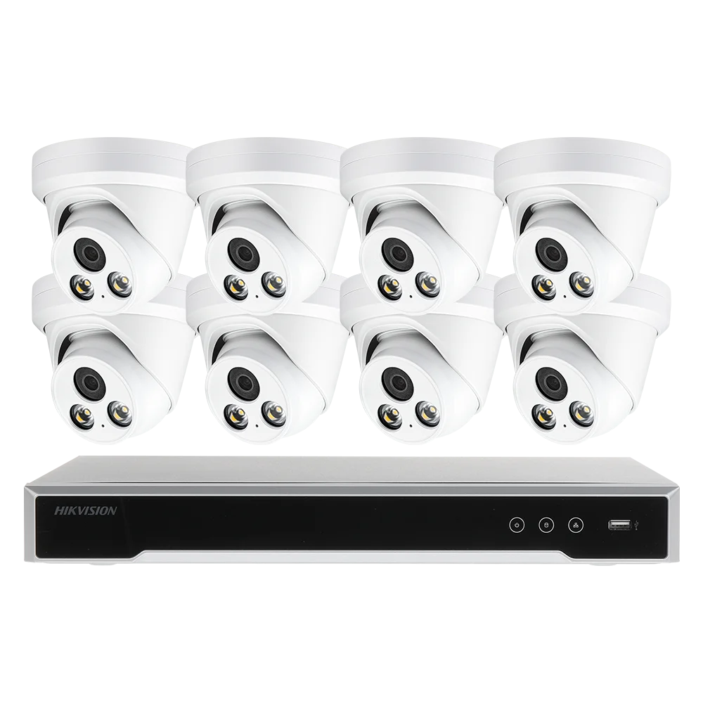 16CH 4K NVR Kit H.265 AI In/Outdoor Turret Security Camera System 8MP POE IP Camera Video Surveillance Set MIC Full Color Night