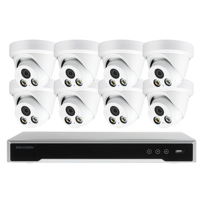 16CH 4K NVR Kit H.265 AI In/Outdoor Turret Security Camera System 8MP POE IP Camera Video Surveillance Set MIC Full Color Night