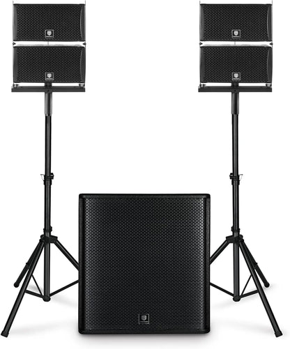 PRORECK 4000W PMPO Line Array and 18 inch Active Subwoofer Powered PA System Bluetooth/USB/SD/Remote Control for DJs,BandsEvents