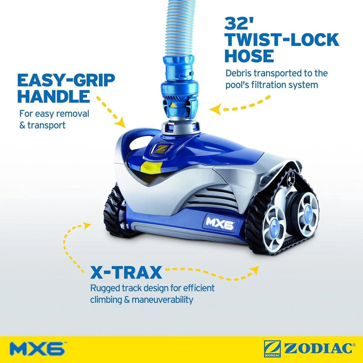 MX6 Automatic Suction In Ground Swimming Pool Cleaner With Hoses