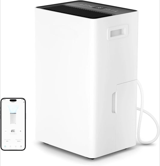 4500 Sq.Ft Dehumidifier for Basement,80 Pints Dehumidifiers for Home,Continuous/Sleep/Auto Mode,1.35 Gal Water Tank with Drain Hose,Portable & Wifi