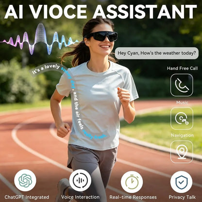 Camera-equipped Glasses, HD Recording, Waterproof Bluetooth Sunglasses, AI Assistant, Touch Control, UV Protection