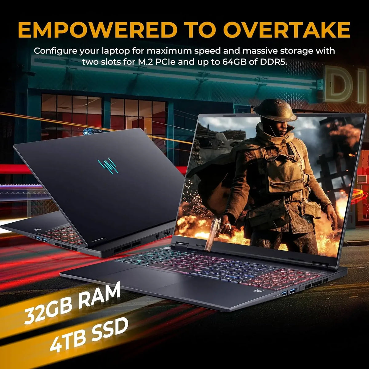 acer Predator Neo 16S AI 16 WQXGA OLED 240Hz Gaming Laptop, Intel Core Ultra 9  Docking), RGB Backlit Keyboard, Win 11, Black