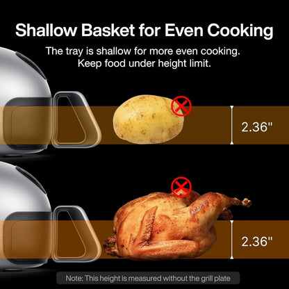 15-in-1 Large Flat Air Fryer with Upper and Lower Heating, Self-Cleaning Digital Fryer, PFAS-Free Ceramic Basket, Compatible wit