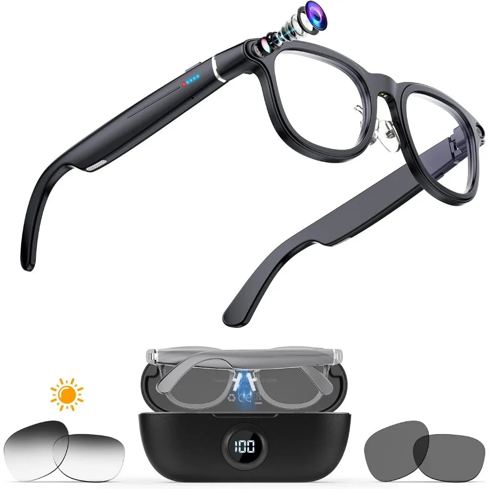 Smart Glasses with Integrated Camera and 4K Video Capabilities