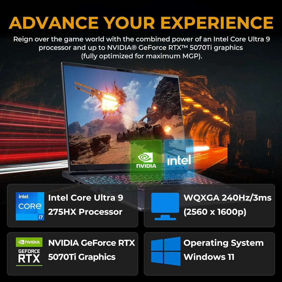 acer Predator Neo 16S AI 16 WQXGA OLED 240Hz Gaming Laptop, Intel Core Ultra 9  Docking), RGB Backlit Keyboard, Win 11, Black