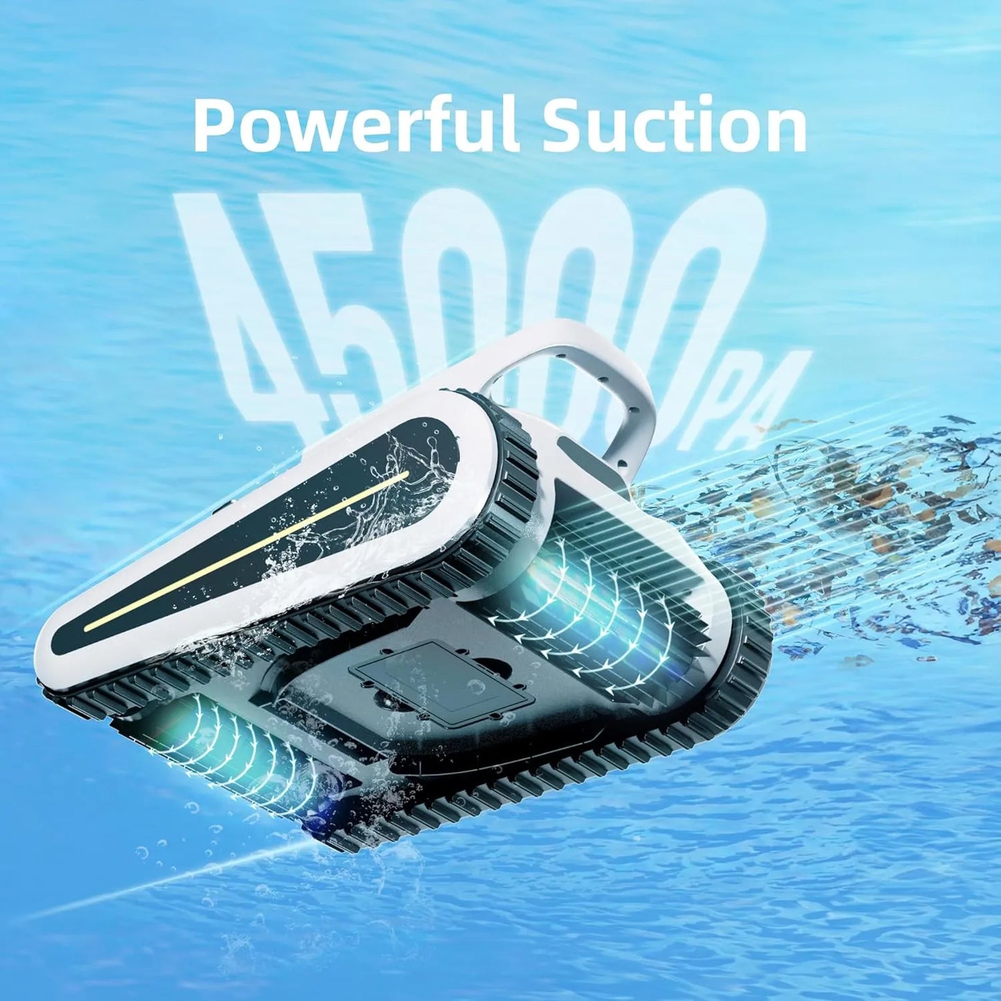 Pool Vacuum for Inground Pools Cordless Robotic Pool Cleaner APP Control Orange