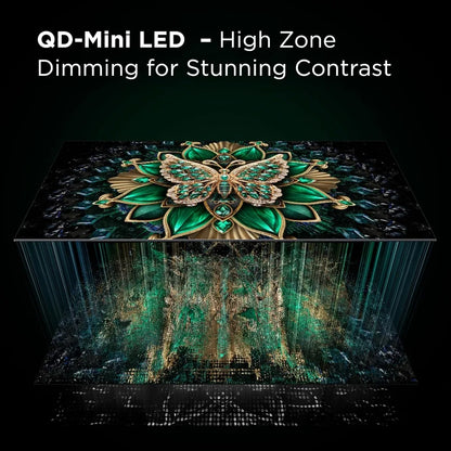 50 Inch Mini LED QLED 4K HDR Smart TV with 120-144HZ Refresh Rate, Dolby Atmos, and Gaming Features