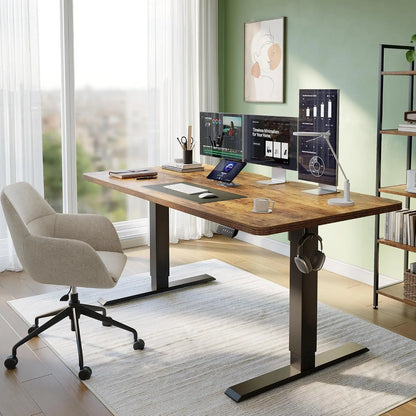 Standing Desk, 55 x 24 Inches Electric Height Adjustable Computer Desk, Sit Stand up Home Office Desk with Memory, Customized