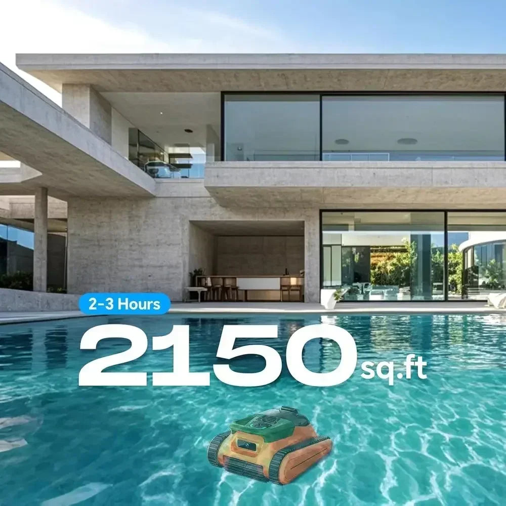 Automatic Pool Vacuum Cleaner: 180W Motor, 45,000Pa Suction, Wall Climbing, Sonar-Guided Robot for Inground and Above-Ground Poo