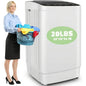 Portable Washing hine or Aparent, 20Lbs Hot Cold Water Inlet | Portable Washer Dryer Combo, Drain Pump, 3 Temp, 4 Prog4 Water Le